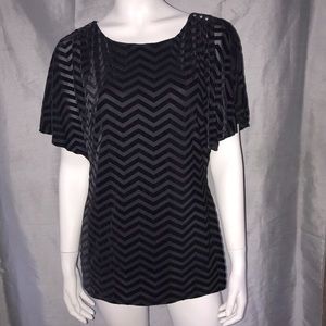 WHITE HOUSE BLACK MARKET |  Burnout Velvet Butterfly sleeve Top